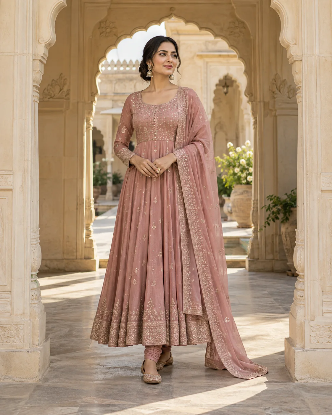 Illustrative rose anarkali